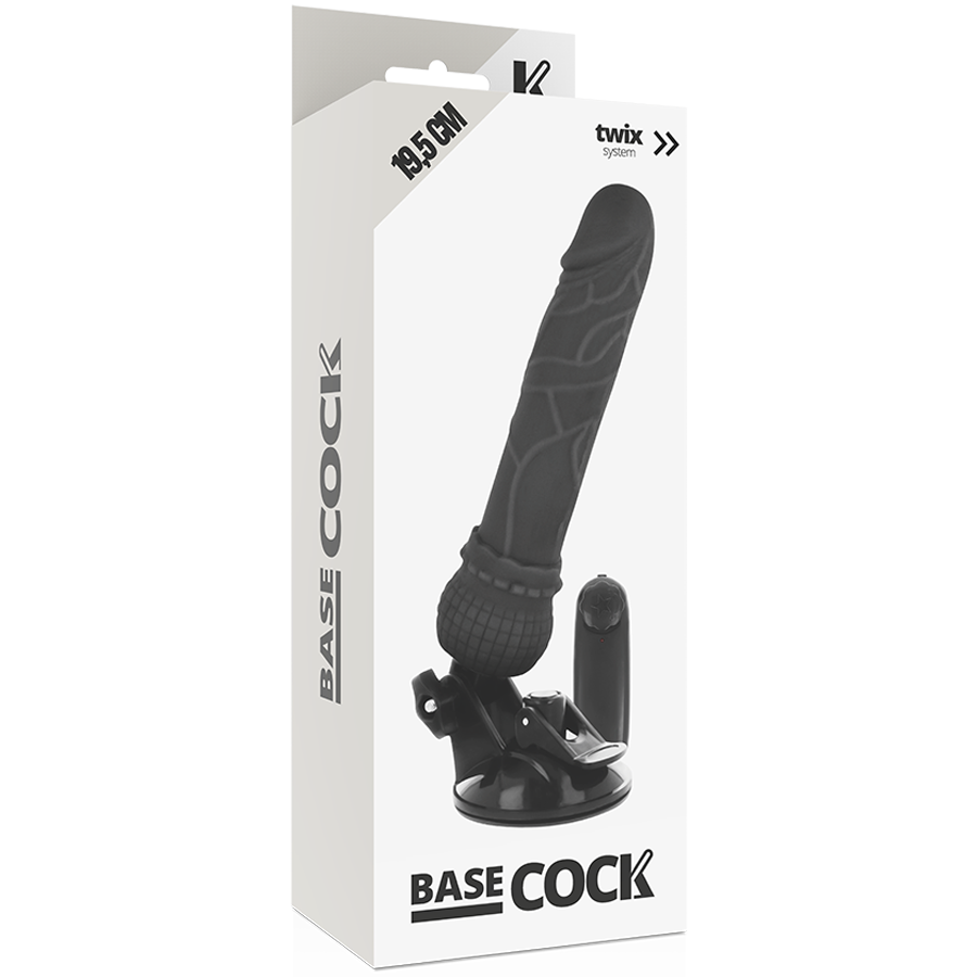 Realistický vibrátor BASECOCK s dálkovým ovládáním 19,5 cm