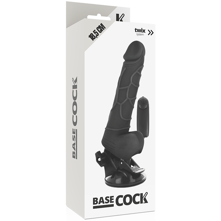 Realistický vibrátor BASECOCK s dálkovým ovládáním 18,5 cm