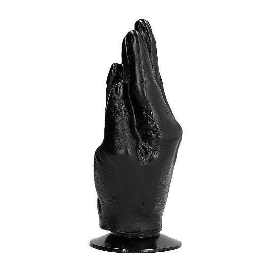 ALL BLACK dildo pro fisting 21 cm, černé PVC