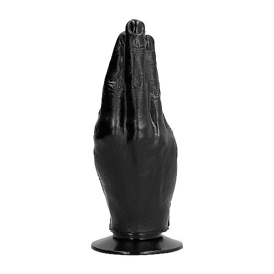 ALL BLACK dildo pro fisting 21 cm, černé PVC