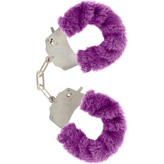 Plyšová pouta TOYJOY Furry Fun Cuffs fialová