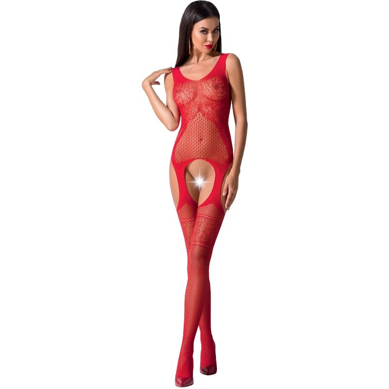 Černé síťované body Passion BS061 s otevřeným rozkrokem