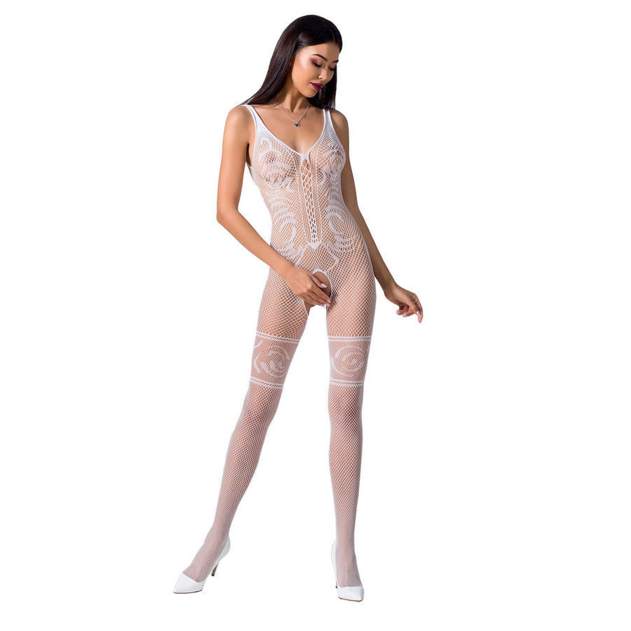 Síťované body Passion BS069 s krajkou černé