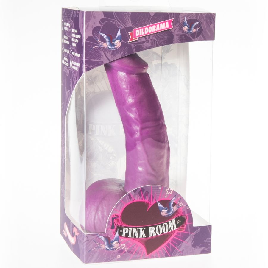 Realistické dildo Connor Purple 16 cm se savkou