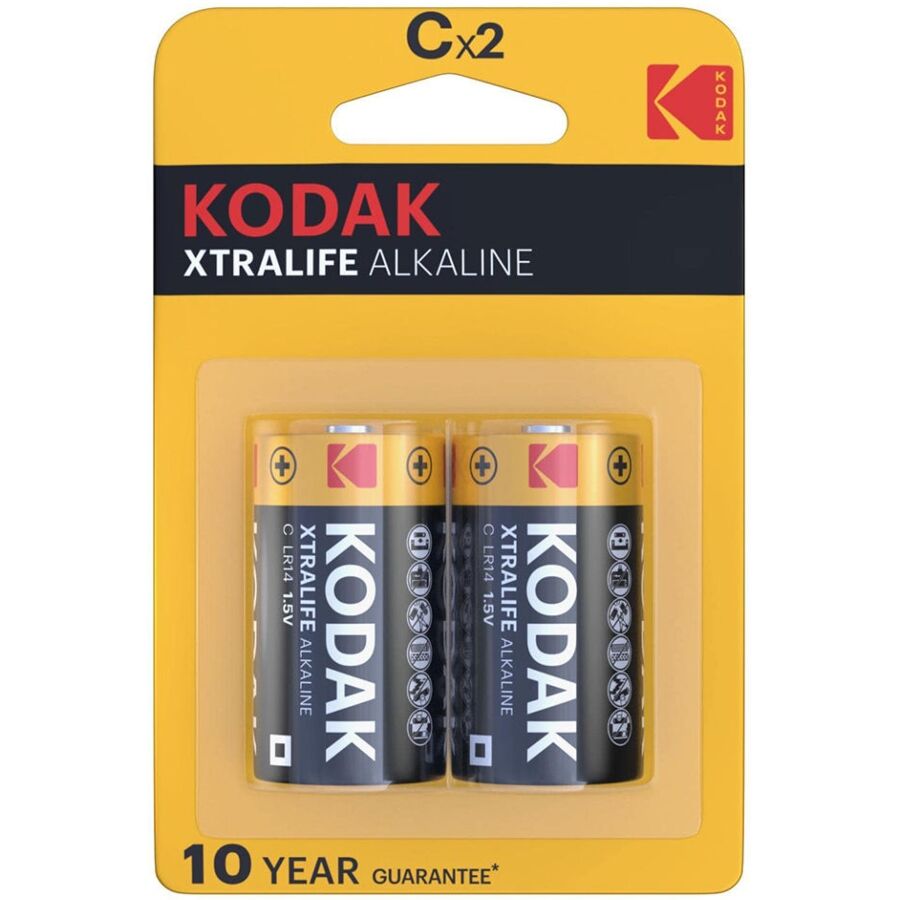 Alkalické baterie KODAK XTRALIFE typu C (2 ks)