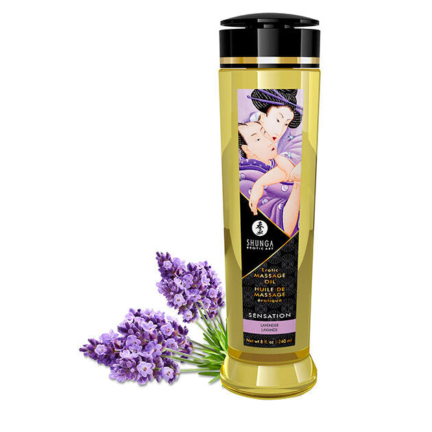 Masážní olej SHUNGA Sensation s vůní levandule 240 ml