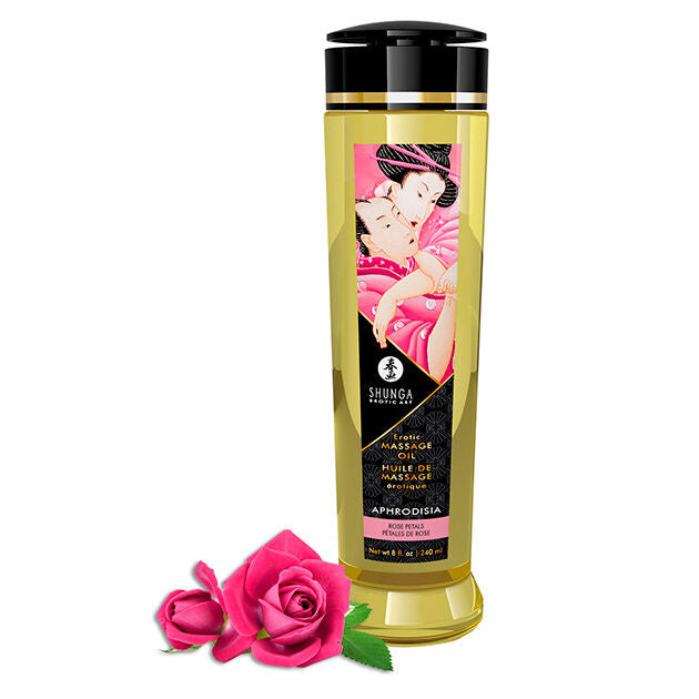 SHUNGA afrodiziakální masážní olej s vůní růže 240 ml