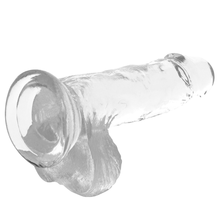 Realistický dildo X RAY Clear s varlaty 15,5 cm