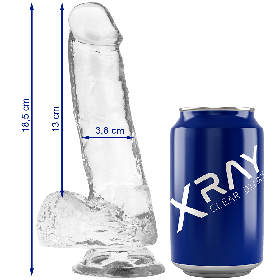 XRay průhledný realistický dildo 18,5 cm x 3,8 cm