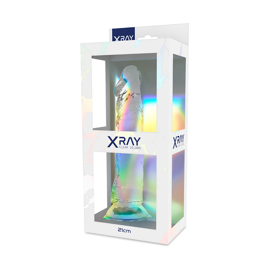 Průhledný realistický dildo X RAY Clear 21 cm x 4 cm