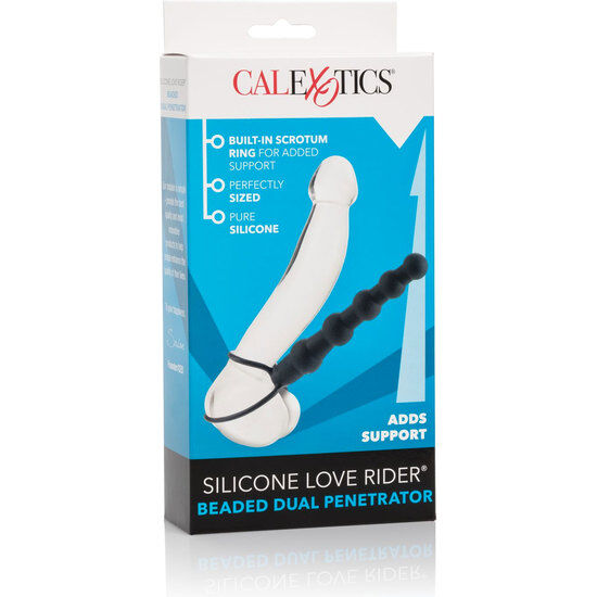 Dvojitý silikonový penetrátor Love Rider Beaded černý