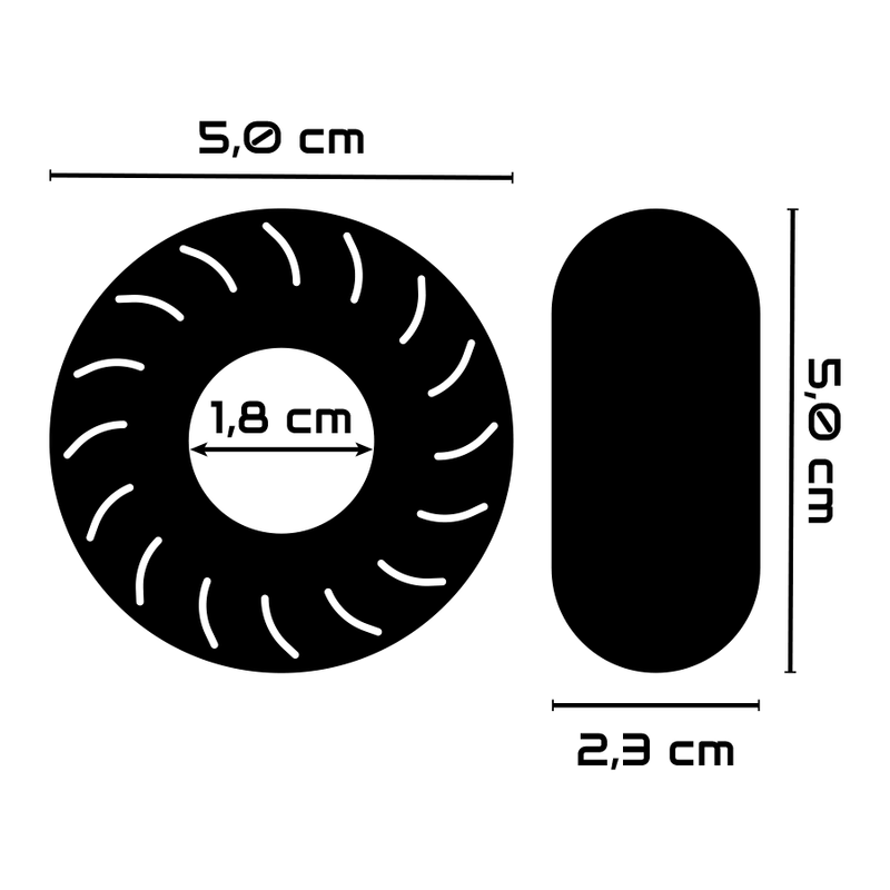 Erekční kroužek Powering flexibilní TPE 5 cm černý