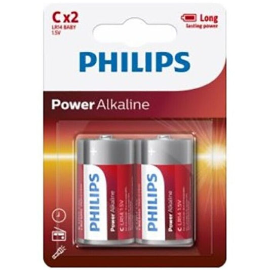 PHILIPS alkalické baterie C LR14, balení 2 ks