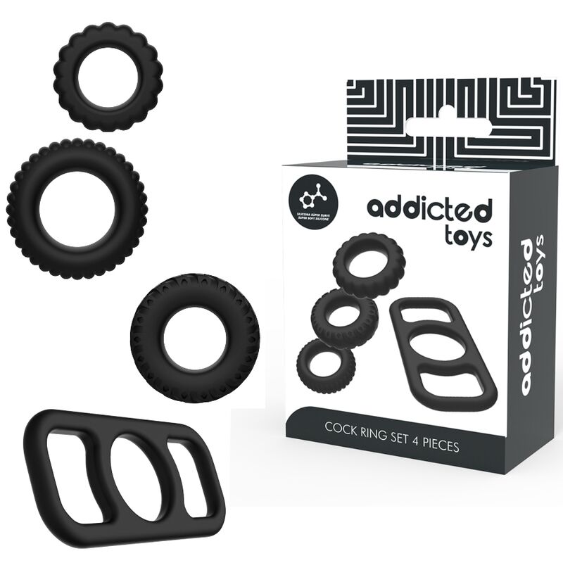 Sada erotických kroužků Addicted Toys (4 ks, silikon)