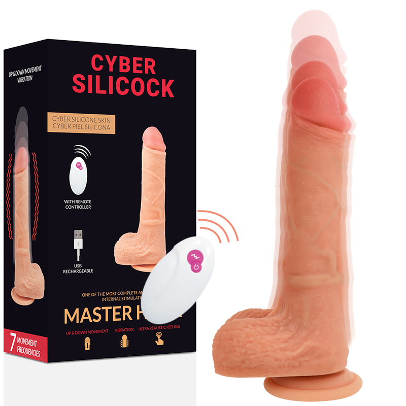 Realistický vibrátor Master HUCK 20,9 cm s ovladačem