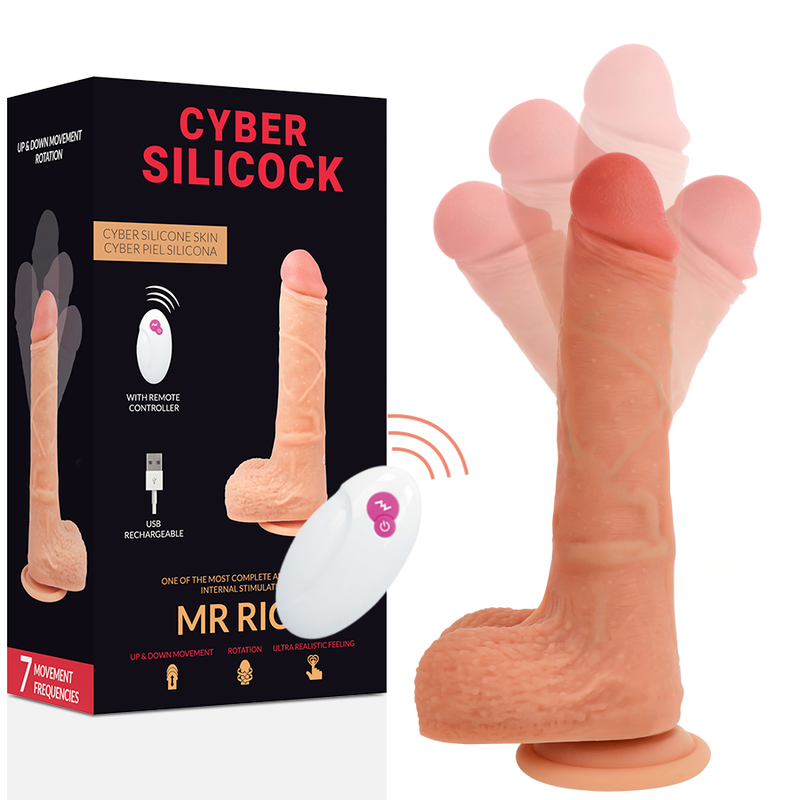 Realistický vibrátor Mr Rick 20,9 cm s dálkovým ovládáním