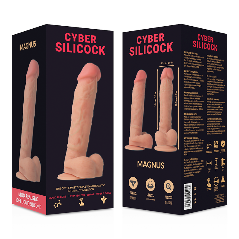 Realistický silikonový dildo CYBER SILICOCK 20,5 cm