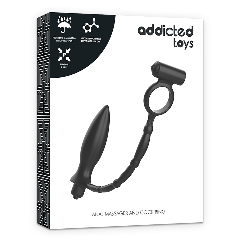 Anální kolík s vibrační erekční objímkou ADDICTED TOYS