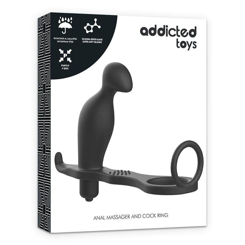 Anální kolík s prstencem ADDICTED TOYS 12 cm černý