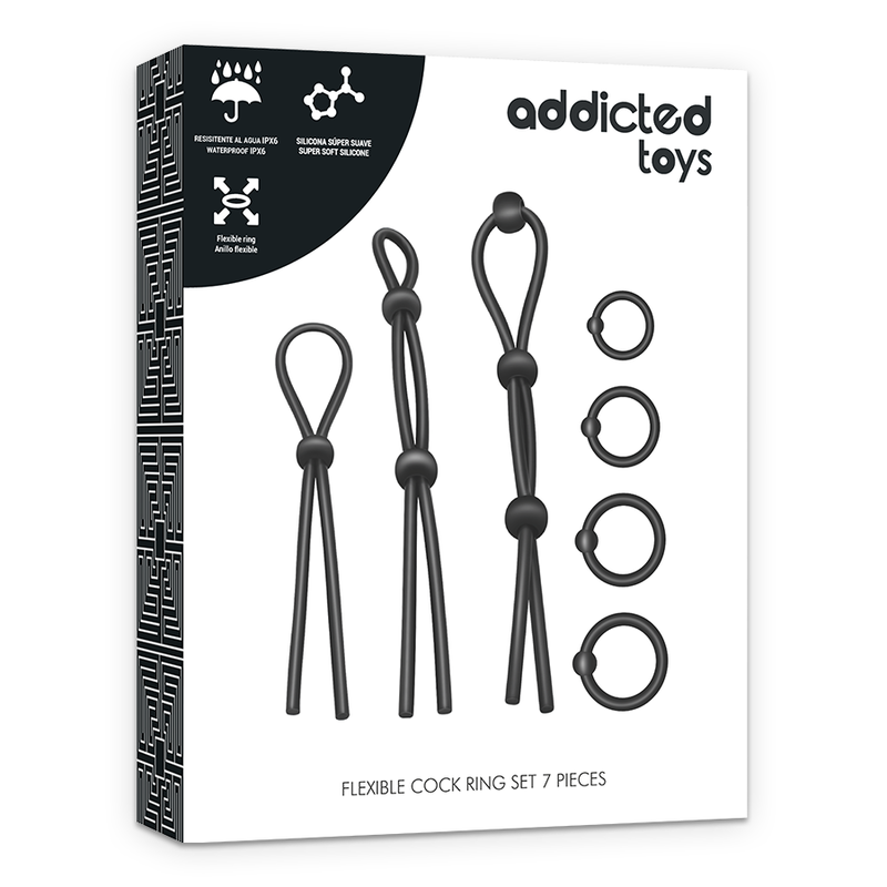 Sada 7 silikonových erekčních kroužků ADDICTED TOYS